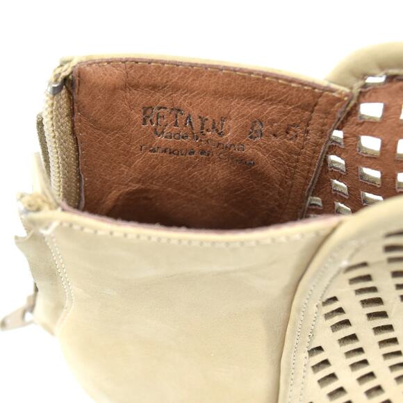 JEFFREY CAMPBELL Size 8.5 Retain Suede Perforated Peep Toe Tan Bootie - Picture 5 of 10